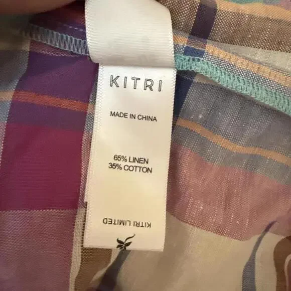 Women’s KITRI Lupeta Plaid Button Down Skirt Size 8 - Picture 7 of 8